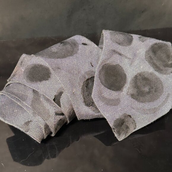 Roberto Cavalli Silk Tie Mens Necktie Gray Black Hand painted Abstract Neckwear - Picture 5 of 8